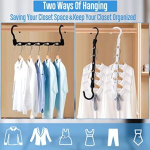 18 PCS Space Saving Hangers,Sturdy Plastic Clothes Hanger Organizer,Closet Organizers and Storage,Space Saving Hanger (Black)