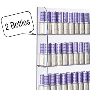 AMT Acrylic Nail Polish Racks for the Wall. CLEAR Nail Polish Display. Young Living Essential Oils Organizer. Holds up to 180 Btls. Plus a Microfiber Cloth for Cleaning Purposes (6 Tier- 180)