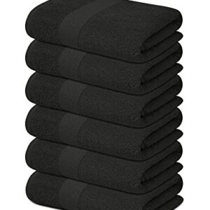 SOFTEX Linen 6-Pack Grey 24x48 Bath Towels Soft, Plush, Quick Dry, Absorbent, Premium Quality, Ultimate Comfort, Spa Experience, Home (100% Cotton)