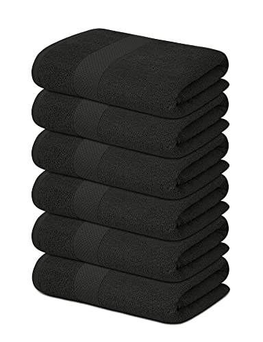 SOFTEX Linen 6-Pack Grey 24x48 Bath Towels Soft, Plush, Quick Dry, Absorbent, Premium Quality, Ultimate Comfort, Spa Experience, Home (100% Cotton)