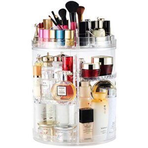 boxalls makeup organizer rotating,8-layer large capacity cosmetics organizer,360 adjustable spinning makeup stand, skincare clear makeup carousel for vanity countertop -plus size