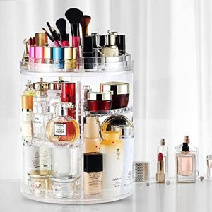 Boxalls Makeup Organizer Rotating,8-Layer Large Capacity Cosmetics Organizer,360 Adjustable Spinning Makeup Stand, Skincare Clear Makeup Carousel for Vanity Countertop -Plus Size