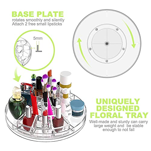 Boxalls Makeup Organizer Rotating,8-Layer Large Capacity Cosmetics Organizer,360 Adjustable Spinning Makeup Stand, Skincare Clear Makeup Carousel for Vanity Countertop -Plus Size