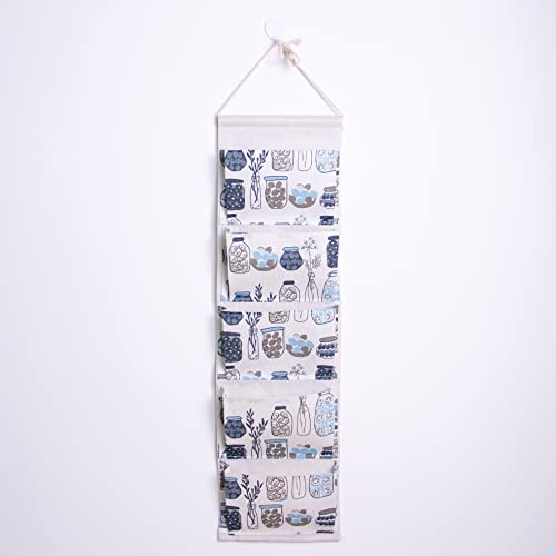 CONCISE Over The Door Organizer hanging storage bags Wall mounted storage bag Waterproof Linen (colour5)