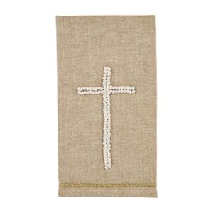 mud pie gold chambray knot towel, cross