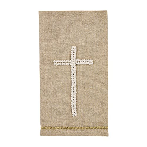 Mud Pie Gold Chambray Knot Towel, Cross