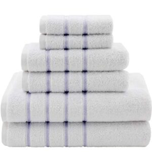 Dorlion Towels 6 Piece White Towel Set, 100% Turkish Cotton Soft Hotel Towels, Quick Dry Turkish Towel Set for Bathroom, Lilac