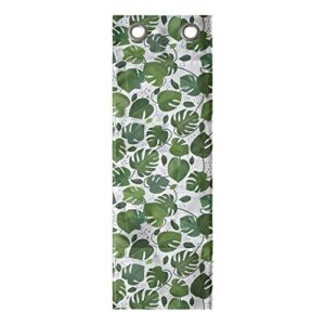 ambesonne monstera hanging pocket organizer, exotic rainforest leaves pattern of dots jungle forest foliage hipster art, printed polyester storage bag with pockets, 9" x 27", dark green white