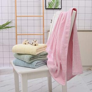 Aibaser Bamboo Cotton Bath Towels-27x54inch - Natural, Ultra Absorbent Towels for Bathroom (6 Piece Set)