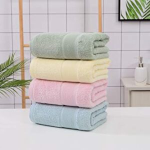 Aibaser Bamboo Cotton Bath Towels-27x54inch - Natural, Ultra Absorbent Towels for Bathroom (6 Piece Set)