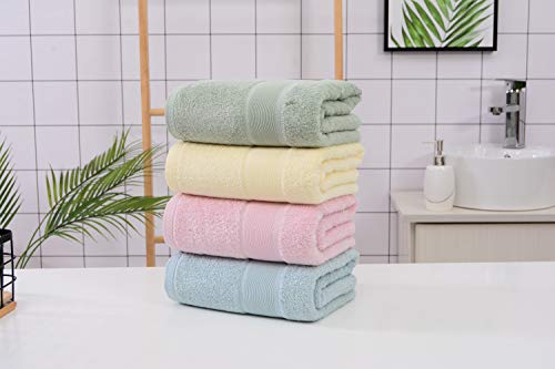 Aibaser Bamboo Cotton Bath Towels-27x54inch - Natural, Ultra Absorbent Towels for Bathroom (6 Piece Set)