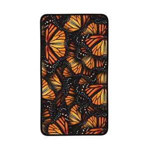 tubiazicol orange monarch butterflies hand towels soft face towel microfiber coral velvet highly absorbent towel washcloths for bath kitchen bathroom sports yoga travel 16"x28"