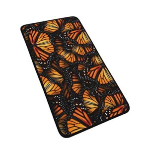 TUBIAZICOL Orange Monarch Butterflies Hand Towels Soft Face Towel Microfiber Coral Velvet Highly Absorbent Towel Washcloths for Bath Kitchen Bathroom Sports Yoga Travel 16"X28"