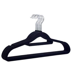 n/a 20 pcs non-slip velvet hangers - suit hanger thin space saving 360 degree swivel hook strong and durable clothes hange (color : black)