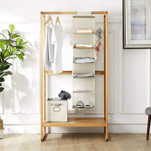 YOUDENOVA 6-Shelf Hanging Closet Organizer & Two 3-Shelf Separable Closet Hanging Shelves