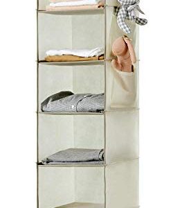 YOUDENOVA 6-Shelf Hanging Closet Organizer & Two 3-Shelf Separable Closet Hanging Shelves