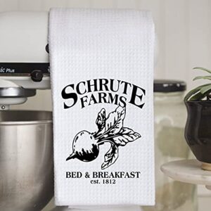 WCGXKO Funny TV Show Inspired Schrute Farms Bed & Breakfast Dwight Office Towel Housewarming Gift (Schrute Farms)