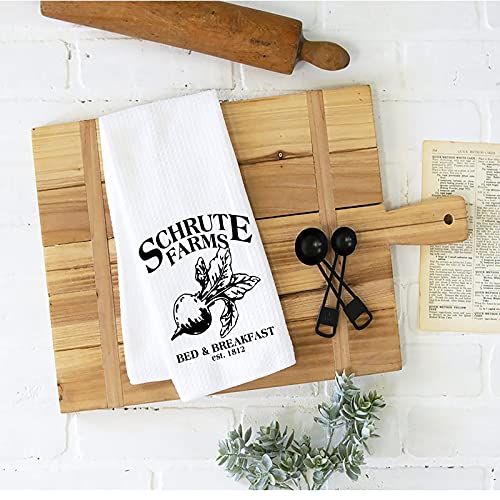 WCGXKO Funny TV Show Inspired Schrute Farms Bed & Breakfast Dwight Office Towel Housewarming Gift (Schrute Farms)