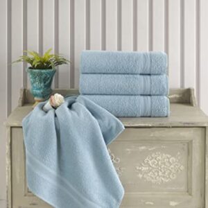 Blue Bath Towels 27" x 54" Quick-Dry High Absorbent 100% Turkish Cotton Towel for Bathroom, Guests, Pool, Gym, Camp, Travel, College Dorm, Shower (Blue, 4 Pack Bath Towel)