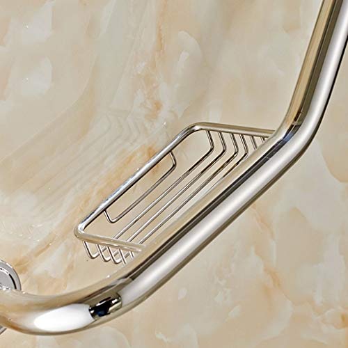 CRODY Bath Wall Attachment Handrails Grab Bar Rails Curved Wall Mount Soap Dish Grab Bar,Towel Rack,Stainless Steel Brushed Nickel Polished Finished Grab Rails, Disabled Elderly Anti-Fall Handle Rail