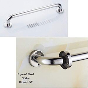 CRODY Bath Wall Attachment Handrails Grab Bar Rails Shower Grab Bar Stainless Steel Anti-Slip Polished Chrome Finished Wall Mounted for Toilet Kitchen Stairway Handrail Towel Rack Disabled Elderly Han