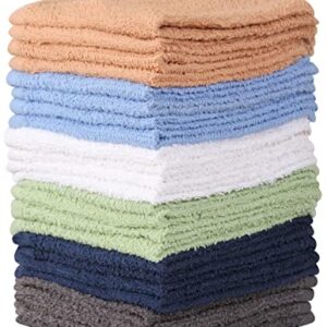 Towel and Linen Mart 100% Cotton - Wash Cloth Set - Pack of 24, Flannel Face Cloths, Highly Absorbent and Soft Feel Fingertip Towels (Multi)