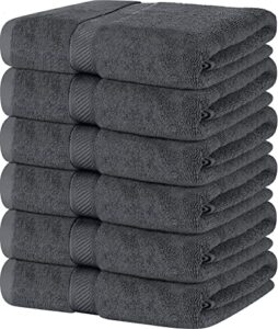 utopia towels [6 pack] bath towel set, 100% ring spun cotton (24 x 48 inches) medium lightweight and highly absorbent quick drying , premium towels for hotel, spa and bathroom (grey)