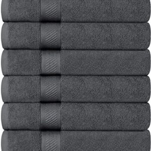 Utopia Towels [6 Pack] Bath Towel Set, 100% Ring Spun Cotton (24 x 48 Inches) Medium Lightweight and Highly Absorbent Quick Drying , Premium Towels for Hotel, Spa and Bathroom (Grey)