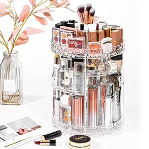 DreamGenius Makeup Organizer, 360 Degree Rotating Cosmetic Storage Organizer, 7-Layer Adjustable Makeup Display Case, Fits Jewelry Makeup Brushes and Lipsticks, Clear Acrylic