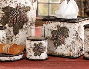 HiEnd Accents Birch Pinecone 4-PC Bath Countertop Accessory Set