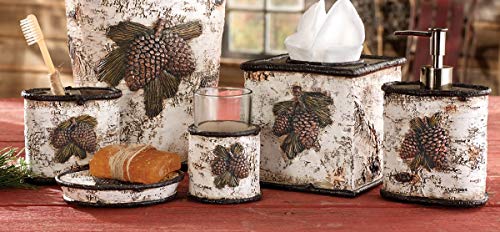 HiEnd Accents Birch Pinecone 4-PC Bath Countertop Accessory Set