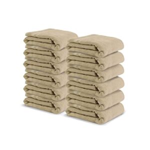 bokser home hospitality kenwood oversized bath towels, hotel quality for bathroom, home, and spa, 100% combed ring spun cotton providing a soft, luxurious feel, beige, 30” x 60” (pack of 12)