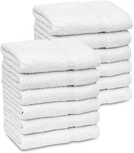 GOLD TEXTILES 84 Pack Economy White Bath Towels Bulk (22x44 Inches) Cotton Blend Multi-Purpose Hotel Towel for Commercial and Home Use –Lightweight, Easy Care & Quick Drying