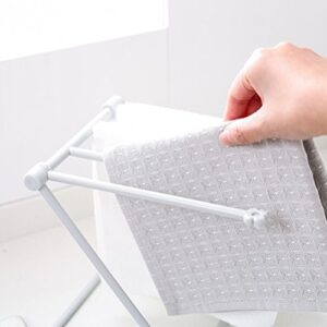 Yardwe Dish Cloth Holder Foldable Dishcloth Hanger Rag Rack Vertical Towel Drying Rack (Light Grey)