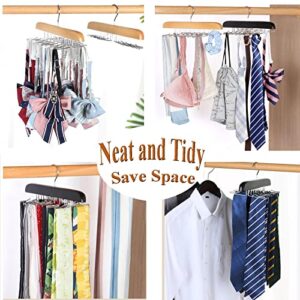 Tank Top Hanger Space Saving, 24 Large Capacity, Bra Hanger Organizers for Cami Tops, Ekezon 360° Rotating Foldable Metal Hooks Camisoles Hangers for Scarfs, Bras, Bathing Suits, Belts, Ties (White)