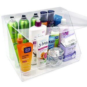 Sorbus® Acrylic Cosmetics Makeup Organizer Storage Case Palette Holder Display with Slanted Front Open Lid-Cosmetic Storage for Makeup, Brushes, Perfumes, Skincare.