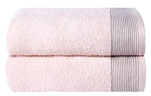 belizzi home ultra soft 2 pack oversized bath towel set 28x55 inches, 100% cotton large bath towels, ultra absorbant compact quickdry & lightweight towel, ideal for gym travel camp pool - pink