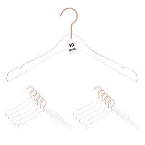 acrylic hangers (rose gold) boutique hangers premium clear lucite plexiglass clothes hangers