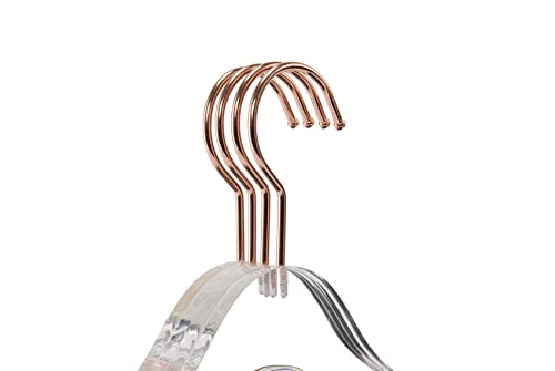 Acrylic Hangers (Rose Gold) Boutique Hangers Premium Clear Lucite Plexiglass Clothes Hangers