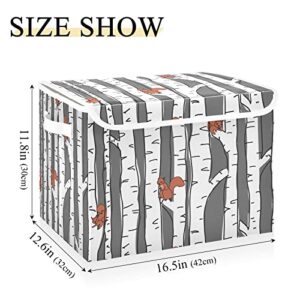 Krafig Cartoon Cute Animal Squirrel Foldable Storage Box Large Cube Organizer Bins Containers Baskets with Lids Handles for Closet Organization, Shelves, Clothes, Toys