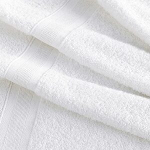 White Bath Towels 27" x 54" Quick-Dry High Absorbent 100% Turkish Cotton Towel for Bathroom, Guests, Pool, Gym, Camp, Travel, College Dorm (White, 4 Pack Bath Towel)