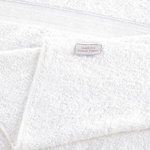 White Bath Towels 27" x 54" Quick-Dry High Absorbent 100% Turkish Cotton Towel for Bathroom, Guests, Pool, Gym, Camp, Travel, College Dorm (White, 4 Pack Bath Towel)