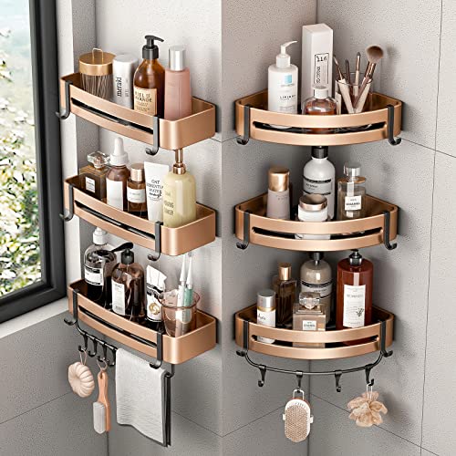 Lovelyduo 2-Pack Shower Corner Shelf Bathroom Corner Shower Caddy Organizer for Kitchen Toilet No Drilling Bathroom Corner Shelves Shower Caddies