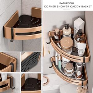 Lovelyduo 2-Pack Shower Corner Shelf Bathroom Corner Shower Caddy Organizer for Kitchen Toilet No Drilling Bathroom Corner Shelves Shower Caddies