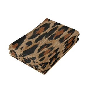 Hand Towels,2 Pack Cheetah Leopard Print Animal Soft Luxury Towel for Bathroom Kitchen, Beach