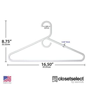 Super Heavy Duty Plastic Hangers, Made in USA, White Super Heavy Weight Hanger, 24 Pack