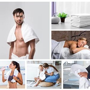 JMR 12 Pack Cotton Bath Towels 20x40-Hotel Multi-Purpose Towels for Commercial and Home Use-Soft, Lightweight, Absorbent, and Quick Drying Bath Towels for Pool, Gym, or Spa (White,20x40-12 Pcs)