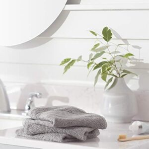 Amazon Basics Fade-Resistant Cotton Washcloth - 12-Pack, Gray