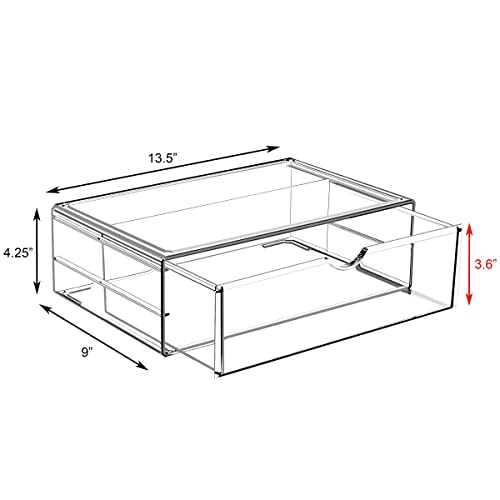 Sorbus Clear Acrylic Makeup Organizers - X-Large Jewelry, Makeup & Cosmetic Organizers and Storage with Acrylic Drawers - Stackable Storage Case Display Set - Great Vanity, Dresser, Bathroom Organizer