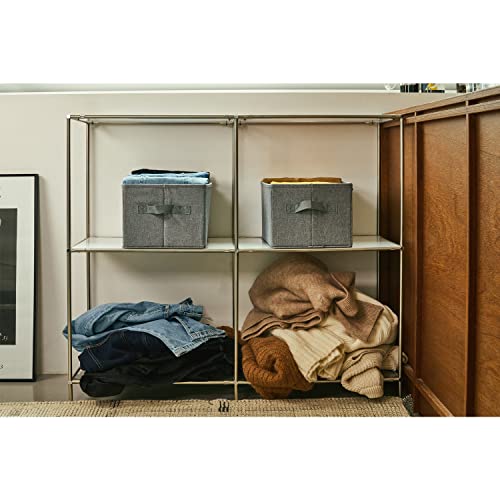 enoughstar Wardrobe Clothes Organizer-2Pcs Clothes Storage Organizer Bins-Foldable Clothes Drawer Organizer for Folded Clothes, Pants, Sweaters-5 Grids Organizer